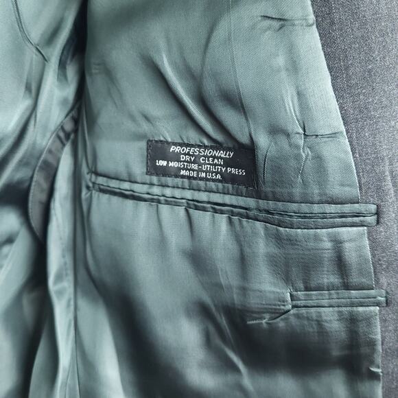 Roundtree & Yorke Men's Worsted Wool Jacket Coat Blazer 42R Made in USA Gray - Picture 13 of 16